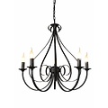Fantasia Fantasia Marquis pendant lamp in antique black, steel and glass, 5x E14 (bulbs excl.), max. 40W per lamp, 72x63.5 cm