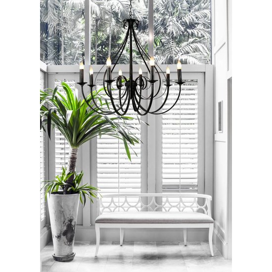 Hanglamp retro wit of zwart 8xE14 835mm hoog