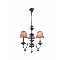 Fantasia Nerola hanglamp zwart-grijs retro 3-lichts E14