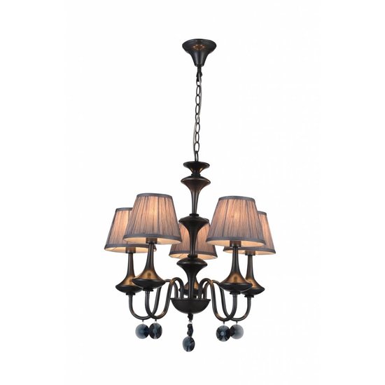 Fantasia Fantasia Nerola lampe suspendue rétro noir-gris, 5x E14 (non incl.), 603mm large, 504mm haut