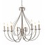 Pendant light chandelier antique white or black 8xE14 835mm high