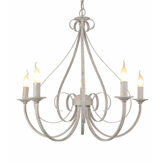 Pendant lamp antique white or black 5xE14 360mm high