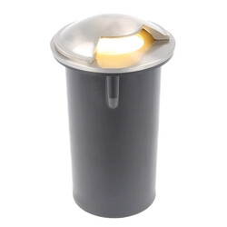 Outdoor inox ronde grondspot IP67 1 zijde licht GU10