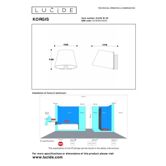 Lucide KORGIS - Wandlamp Badkamer - LED - 1x10W 3000K - IP44 - Transparant