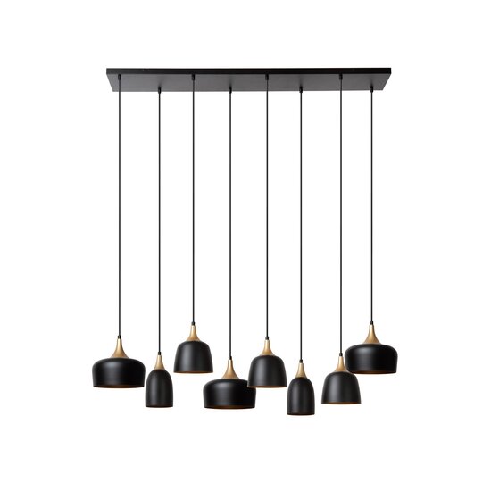 Lucide CHAYANNE - Lámpara colgante - 8xE14 - Negro