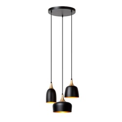 Lucide CHAYANNE - Pendant lamp - 3xE14 - Black