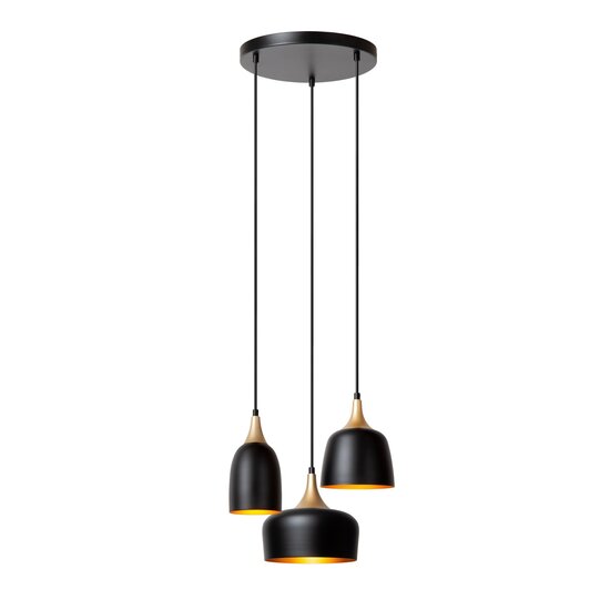 Lucide CHAYANNE - Hanglamp - 3xE14 - Zwart
