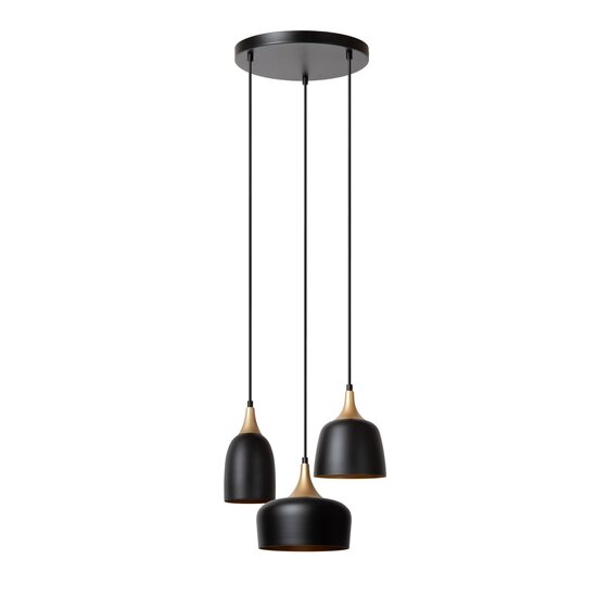 LUCIDE Lucide CHAYANNE - Hanglamp - Ø 30 cm - 3xE14 - Zwart