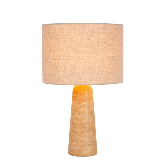 Lucide NIMUE - Lámpara de mesa - Ø 30 cm - 1xE27 - Taupe