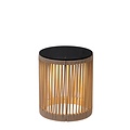 Lucide PINGI - Lampe de Table Rechargeable Intérieur/Extérieur - Accu/Batterie - Ø 33,5 cm - LED Dim. - 1x3W 3000K - IP44 - Taupe
