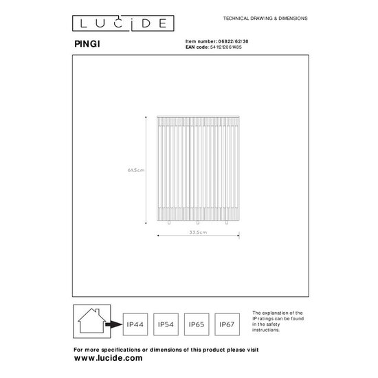 LUCIDE Lucide PINGI - Oplaadbare Vloerlamp Binnen/Buiten - Perfect voor elke buitenruimte