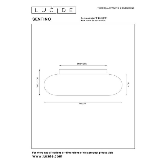 LUCIDE Lucide SENTINO - Plafonnière - Ø 30 cm - 3xG9 - Taupe