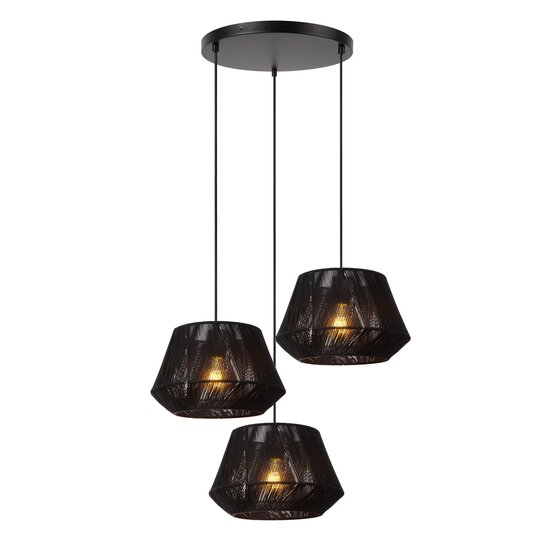 Lucide JESSICA - Lampe suspendue - Ø 35,5 cm - 3xE27 - Noir