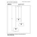 Lucide JESSICA - Lampe suspendue - Ø 35,5 cm - 3xE27 - Noir