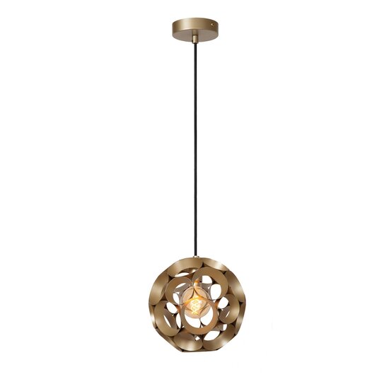 Lucide HANNELORE - Hanglamp - Ø 30 cm - 1xE27 - Mat Goud / Messing