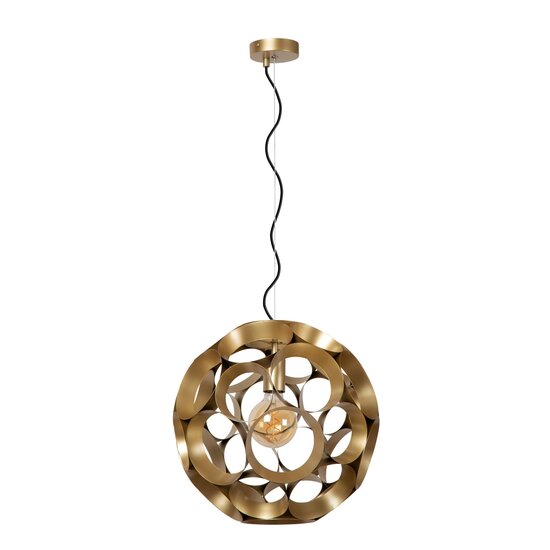 Lucide HANNELORE - Lámpara colgante - Ø 40 cm - 1xE27 - Oro mate / Latón