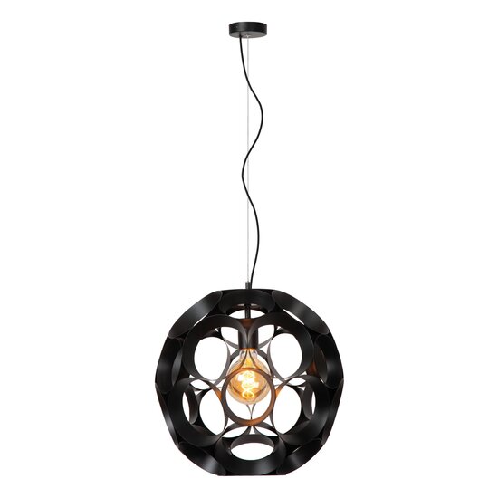 Lucide HANNELORE - Lámpara colgante - Ø 40 cm - 1xE27 - Negro