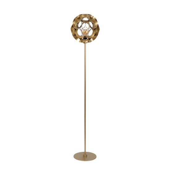 Lucide HANNELORE - Lámpara de pie - Ø 30 cm - 1xE27 - Oro mate / Latón
