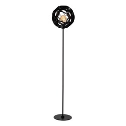 Lucide HANNELORE - Vloerlamp - Ø 30 cm - 1xE27 - Zwart