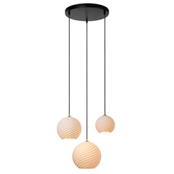 Lucide BINA - Lampe à suspension - Ø 40 cm - 3xE27 - Blanc