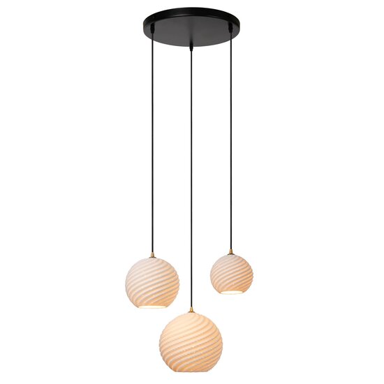 LUCIDE Lucide BINA - Hängelampe - Ø 40 cm - 3xE27 - Weiß