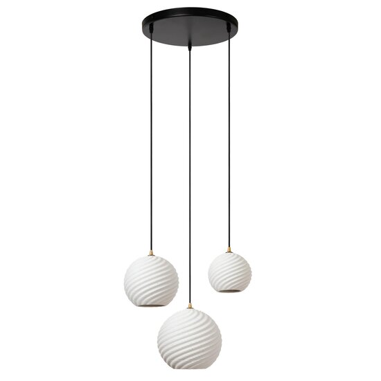 Lucide BINA - Pendant lamp - Ø 40 cm - 3xE27 - White