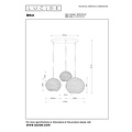 Lucide BINA - Hanglamp - Ø 40 cm - 3xE27 - Wit