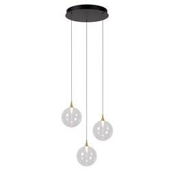 Lucide GISELA - Lampe à suspension - Ø 36 cm - Variation LED. - 3x4,3W 2700K - Transparente