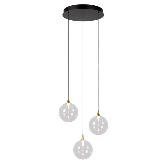 Lucide GISELA - Hanglamp - Ø 36 cm - LED Dimb. - 3x4,3W 2700K - Transparant