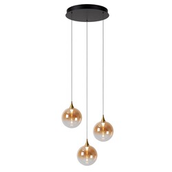 Lucide GISELA - Lampe suspendue - Ø 36 cm - Variation LED. - 3x4,3W 2700K - Ambre