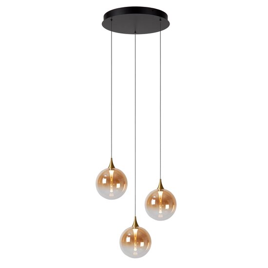 Lucide GISELA - Hanglamp - Ø 36 cm - LED Dimb. - 3x4,3W 2700K - Amber