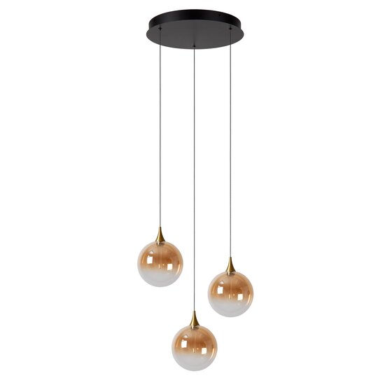 LUCIDE Lucide GISELA - Lampe suspendue - Ø 36 cm - Variation LED. - 3x4,3W 2700K - Ambre