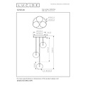 LUCIDE Lucide GISELA - Lampe suspendue - Ø 36 cm - Variation LED. - 3x4,3W 2700K - Ambre