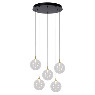 Lucide GISELA - Pendant lamp - Ø 48 cm - LED Dimb. - 5x3.8W 2700K - Transparent