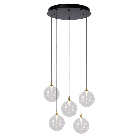 Lucide GISELA - Pendant lamp - Ø 48 cm - LED Dimb. - 5x3.8W 2700K - Transparent