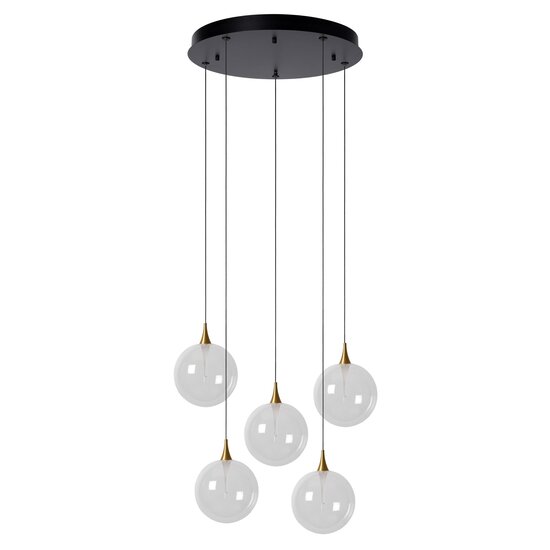 Lucide GISELA - Hanglamp - Ø 48 cm - LED Dimb. - 5x3,8W 2700K - Transparant