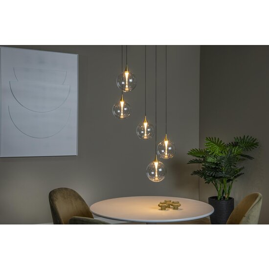 LUCIDE Lucide GISELA - Hanglamp - Ø 48 cm - LED Dimb. - 5x3,8W 2700K - Transparant - Premium