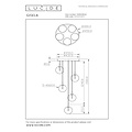 LUCIDE Lucide GISELA - Lampe suspendue - Ø 48 cm - Variation LED. - 5x3,8W 2700K - Ambre