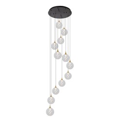 Lucide GISELA - Hanglamp - Ø 61 cm - LED Dimb. - 12x3,5W 2700K - Transparant