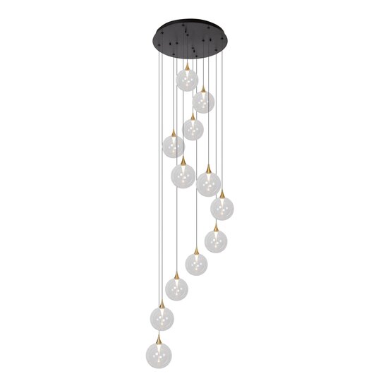 LUCIDE Lucide GISELA - Hanglamp - Ø 61 cm - LED Dimb. - 12x3,5W 2700K - Geschikt voor vide en hoge plafonds - Transparant - Premium