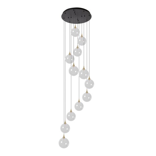 LUCIDE Lucide GISELA - Lampe à suspension - Ø 61 cm - Variation LED. - 12x3,5W 2700K - Transparent