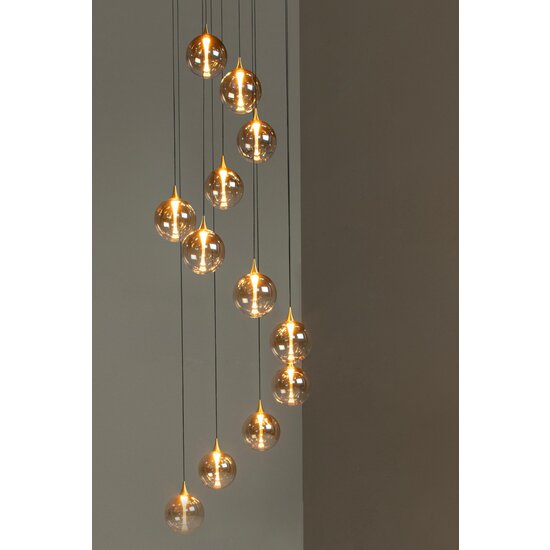 LUCIDE Lucide GISELA - Hanglamp - Ø 61 cm - LED Dimb. - 12x3,5W 2700K - Geschikt voor vide en hoge plafonds - Amber - Premium