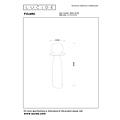 Lucide FIGARO - Tischleuchte - Ø 12 cm, H 45 cm - 1xG9 - Grau