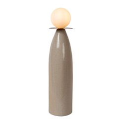 Lucide FIGARO - Lámpara de Mesa - Ø 12 cm, H 53,5 cm - 1xG9 - Gris