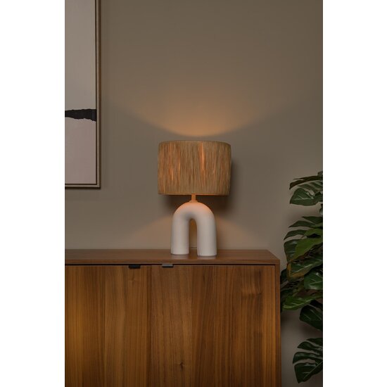 Lucide RONDA - Lámpara de mesa - 1xE27 - Blanco