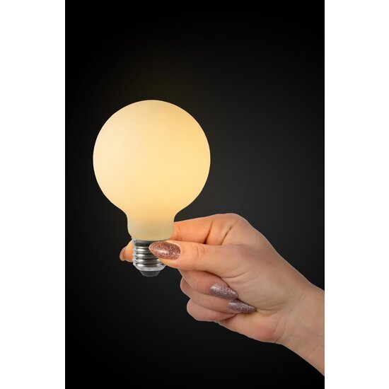 Lucide G80 – Glühlampe – Ø 8 cm – LED-Dimmung. - E27 - 1x4,9W 2700K - Opal