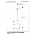 Lucid ZINO - Pendant lamp - Ø 10 cm - 1xE27 - Smoked