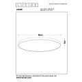 Lucide UNAR - Lámpara de techo - Ø 80 cm - LED Dimming - LED - 3 StepDim - 1x80W 2700K - Negro