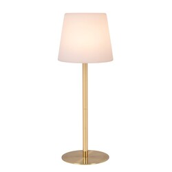 Lucide TYON - Oplaadbare Tafellamp Binnen/Buiten - Accu/Batterij - Ø 15 cm - LED Dimb. - IP65 - Mat Goud / Messing