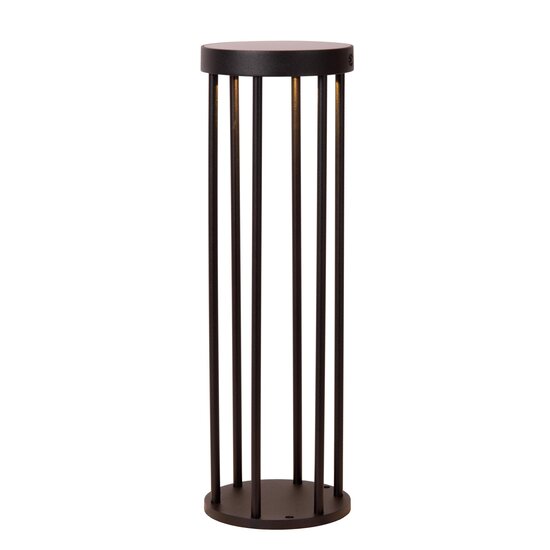 Lucide JACKSON - Sokkellamp - Zonne-energie - Ø 16 cm - LED Dimb.- LED - 3 StepDim - 1x2W 2850K/3150K - IP65 - Dag/nacht sensor - Zwart